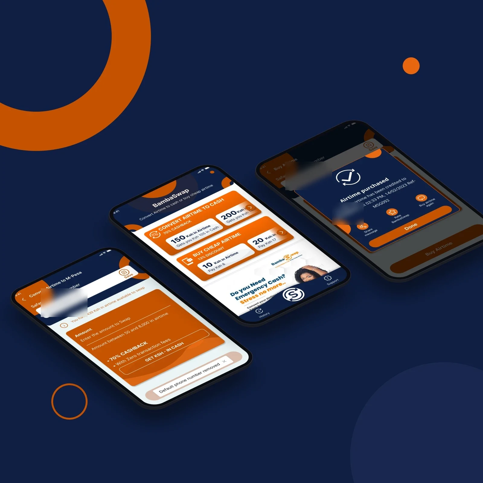 The redesigned BambaSwap app screens built by Codzure Solutions in Flutter